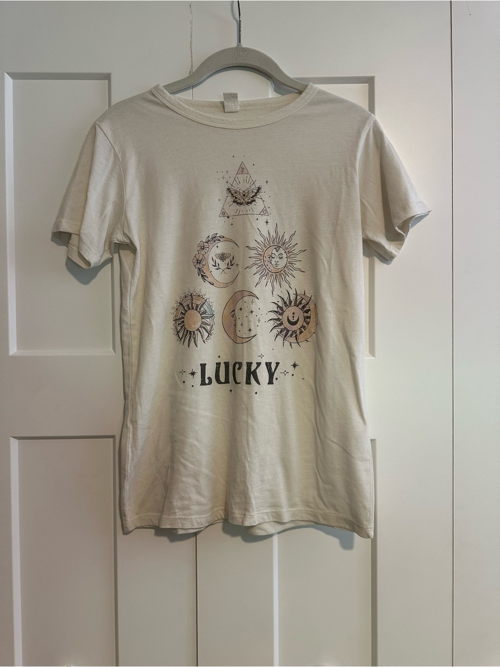 Lucky Graphic Tee - Cream Kids' Short Sleeve Shirt